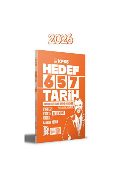 Benim Hocam Yayınları 2026 KPSS HEDEF 657 Tarih Tamamı Çözümlü Branş Denemesi