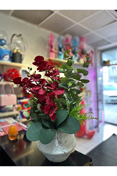 inci çiçek yapay bordo orkide