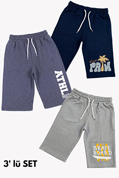 YA KO KİDS Pachet de 3 pantaloni scurți Capri pentru băieți, cu diverse impri...