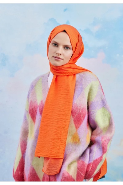 Emproyal Orange Tensel Karla Şal