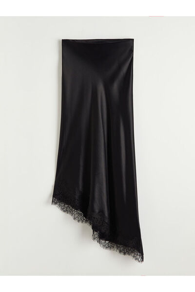 LC Waikiki New Season from Güli̇s Gi̇yi̇m Black High Waist Asymmetrical Cut S...