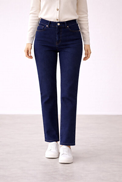 TRUEJNS Talia Women's Smoked High Waist Lycra Trend Mom Jean