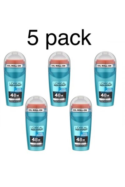 Loreal Elvive 5 x LOREAL MEN EXPERT COOL POWER roll on deodorant 1.7fl.oz /50ml