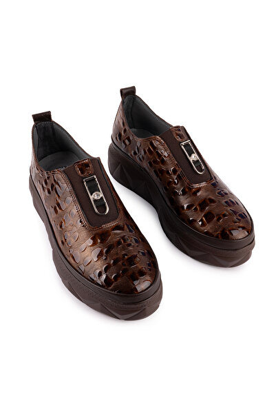 Emel Ayakkabı Hakiki Deri Modern Kalın Ortopedik Taban Ayakkabı