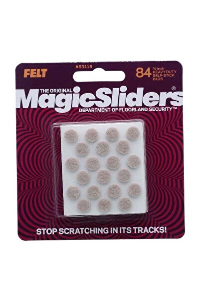 Generic 84-Piece Heavy Duty Self-Stick Round Felt Pads Oatmeal 3/8 Inch