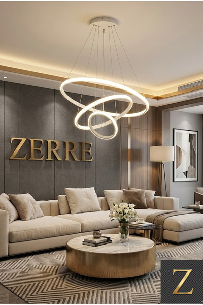 ZERRE Shop BELLA Beyaz 3'lü Süper Beyaz Ledli Avize