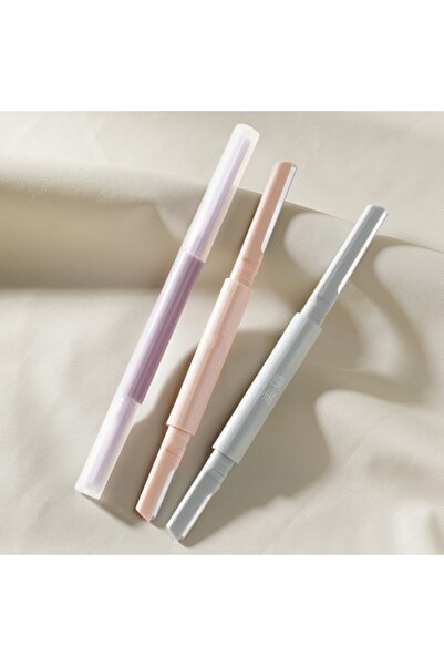 newnet 3’lü Kaş Alma Jileti Seti Kalem tipi Çift Taraflı Yüz Tüyü Alma Dermap...