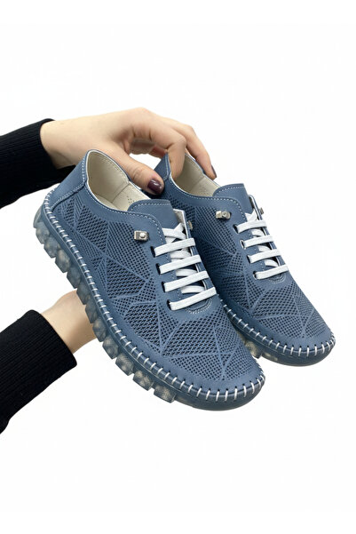 Tamdabu Ayakkabı Genuine Leather Laser Cut Transparent Sole Orthopedic Women'...