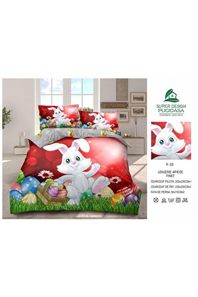 ANATOLIATEKSTILE Premium Duvet Cover Set , Easter Bunny – Soft Fine Cotton Ea...
