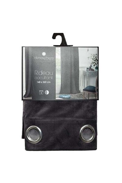 Atmosphera 8-Eyelet Black Out Curtain Dark Grey 140 x 260 cm