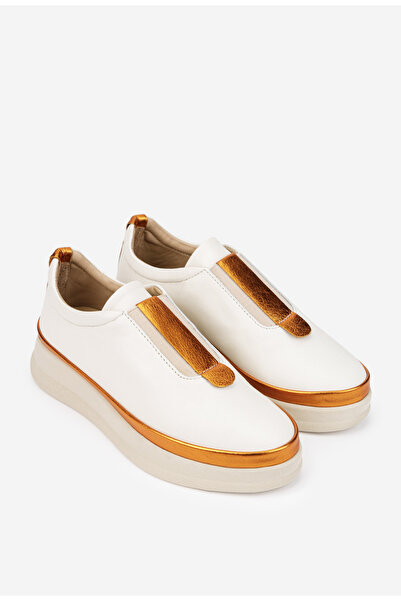 Dasha Women's beige genuine Leather shoes with Stretchy 40