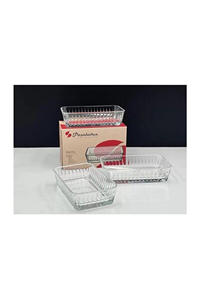 PAŞABAHÇE CAM Freesia 3-Piece Appetizer, Dessert, Snack, Breakfast, Cheese Se...