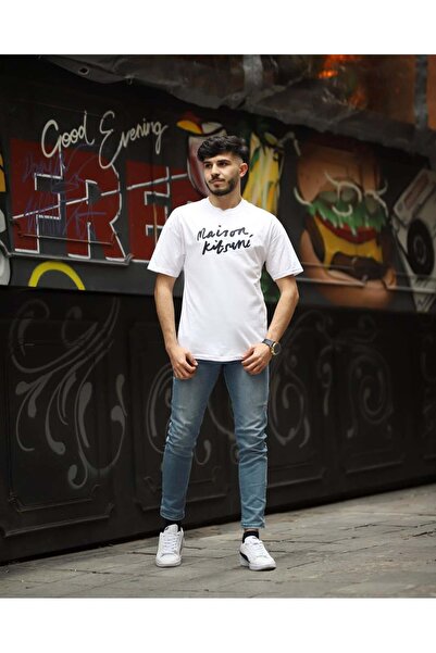 Rabona Fashion Μπλουζάκι Unisex Oversize με σχέδιο Maison Script