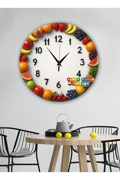 Bilge Lazer Bilge Ahşap RETRO TASARIM Dekoratif duvar Saati dijital uv baskı