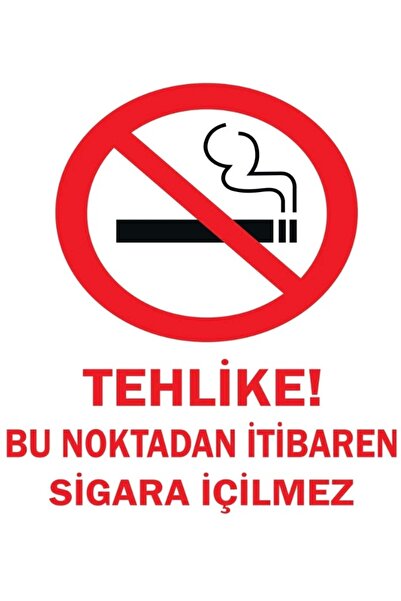 Limitless Design Sigara İçilmez Uyarı Stickerı 20x25 cm – Tehlike Levhası