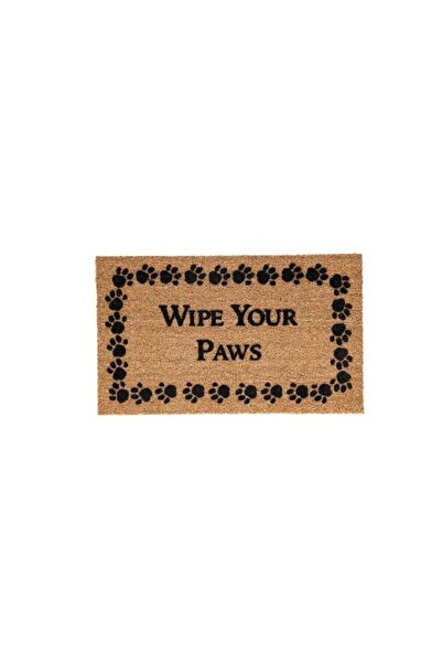 Decoir Wipe Your Paws Printed Door Mat Brown and Black 18 x 30 Inch