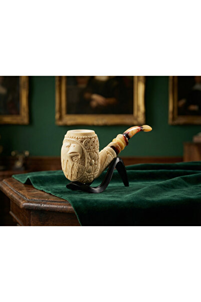 Altınışık Lületaşı Usta İmzalı Kartal Figürlü El Oyması Lületaşı Pipo – %100 ...