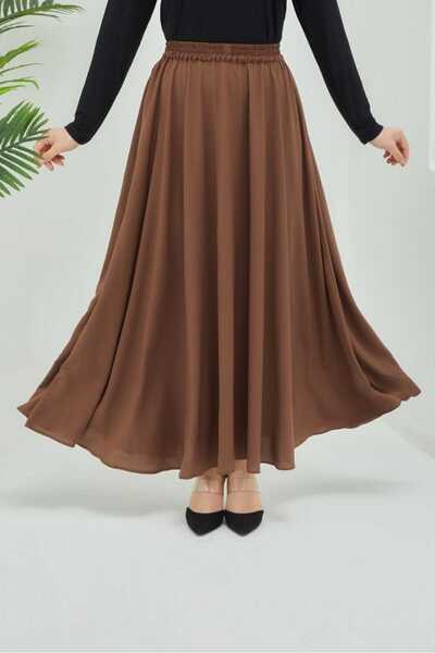 MİREL BUTİK Women's Flared Skirt Silk