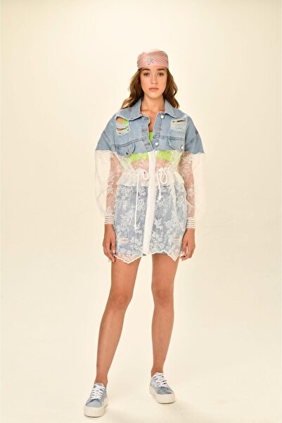 MODA DANTEL DETAYLI CEKET