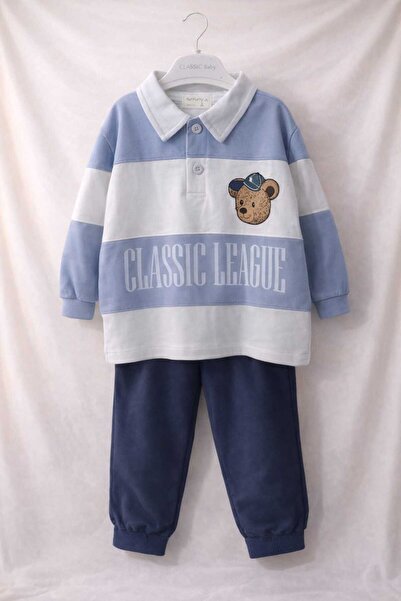 KAYAKİDS Boy's Polo Collar Holiday Set Boy's Tracksuit Set