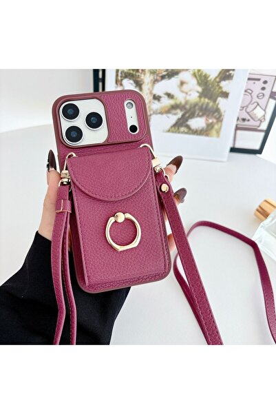 HYPERSOFT حافظة جلدية فاخرة متوافقة مع هاتف آيفون 13 (6.1 بوصة) مع محفظة وحلق...