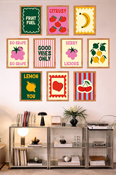 UNT 10-Frame Look Kitchen |   Modern |   Retro Wall Poster Painting Set – 15X...