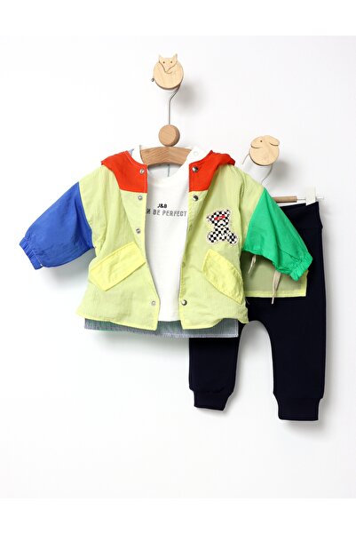 MiniKids Compleu 3 piese I CAN BE PERFECT galben 86 (12-18 luni)