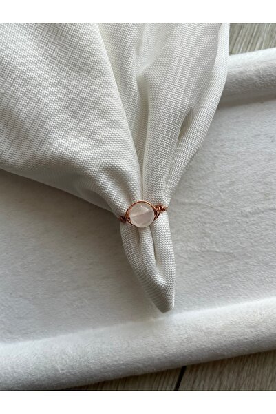 Pel Design 8 mm Selenite Stone Wire Ring Handcrafted