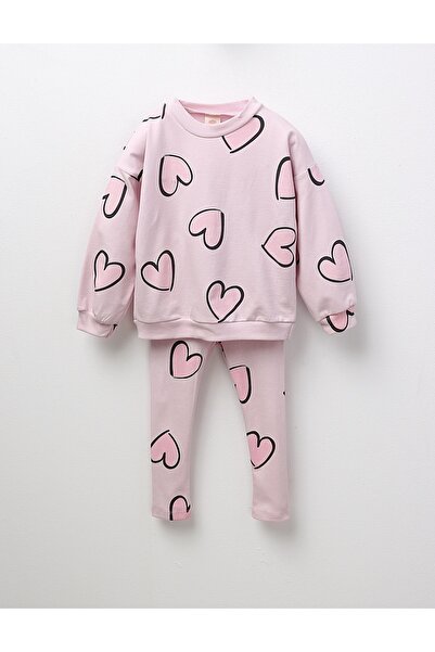 MiniKids Compleu fetite inimioare Risa roz 122 (6-7 ani)