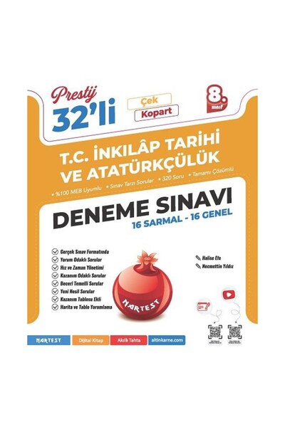 Nartest Yayınları Nartest 8. Sınıf Prestij T.c. İnkılap Tarihi Ve Atatürkçülü...