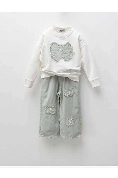 MiniKids Compleu The Butterfly, alb-verde 152 (11-12 ani)