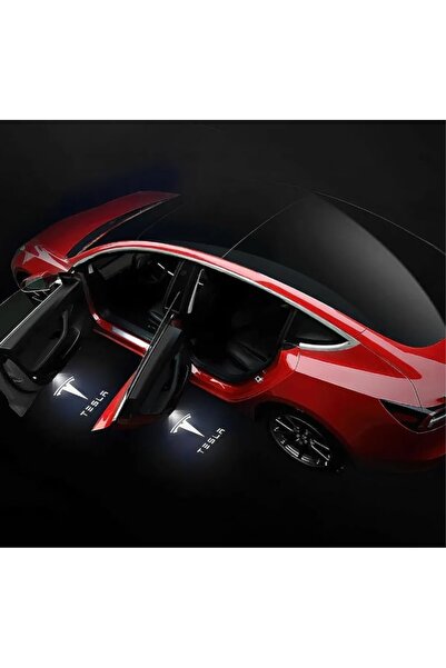 AyrStore Tesla Juniper Model Y ile Uyumlu Araç Kapısı HD LED Projektör Işığı ...