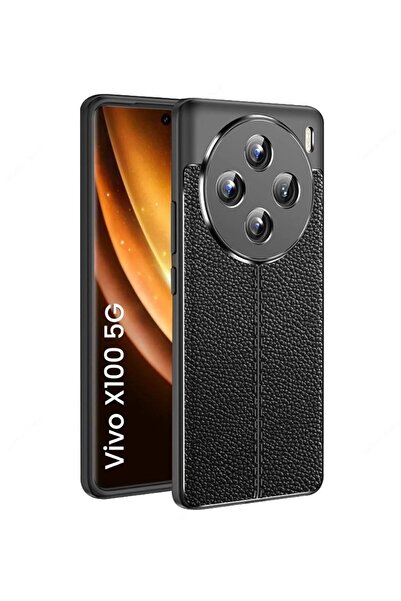 corcishop Vivo X100 Camera Protected Leather Look Stitched Pattern Protective...