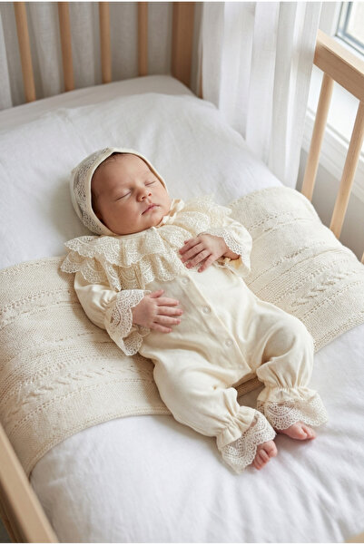 COOLMINIES Baby Girl Newborn Lace Mevlütlük Jumpsuit Hat Set, Special Day, Ph...
