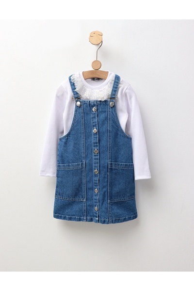 MiniKids Sarafan blug + buza Maria, albastru 128 (7-8 ani)