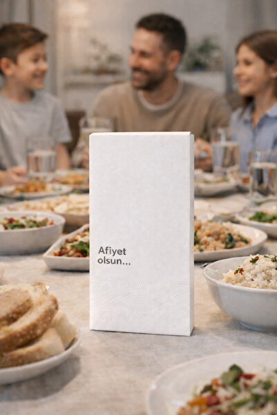 Palo Santo 1 Adet Afiyet Olsun Baskılı Peçete Lüks Dekor Motto Misafir Sunum ...