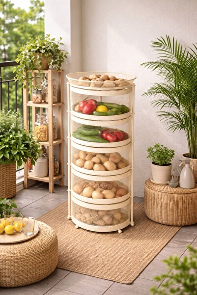 Doremcy 5 Katlı Yana Açılır Sebzelik Meyvelik Patates Soğan SepetiÇok Amaçlı ...