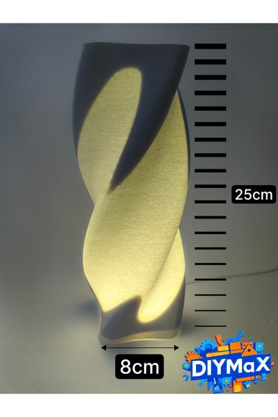 DIYMaX مصباح ليلي LED حلزوني الشكل - مصباح طاولة ديكوري بتصميم حلزوني عصري