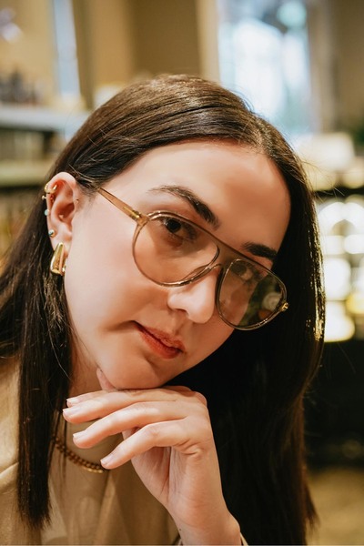 Stil Noktası Tf Transparent Frame Honey Color Glass Sunglasses