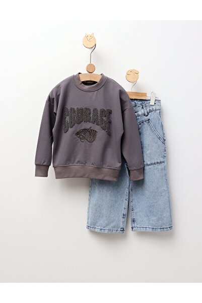 MiniKids Courage Blouse+Blouses Set, dark grey 146 (10-11 years)