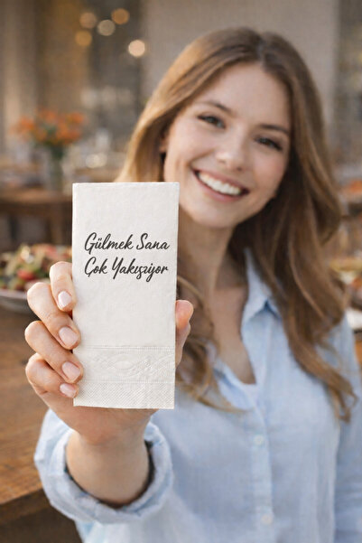 Palo Santo 25 Adet Gülmek Sana Çok Yakışıyor Baskılı Peçete Lüks Dekor Motto ...