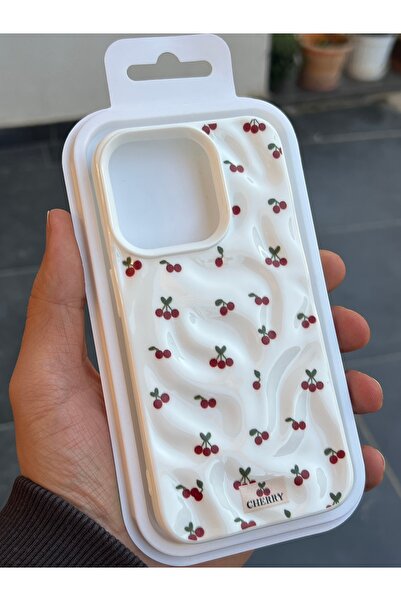 EDELFU Iphne 16 Pro Compatible - Wavy Crinkle Pattern Cover with Floral, Cher...