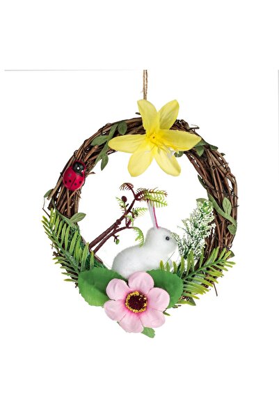 OEM Decorative Easter Wreath Bunnies Flowers 16cm
