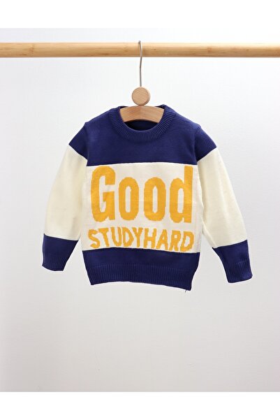 MiniKids GOOD STUDYHARD white-dark blue sweater 86 (12-18 months)