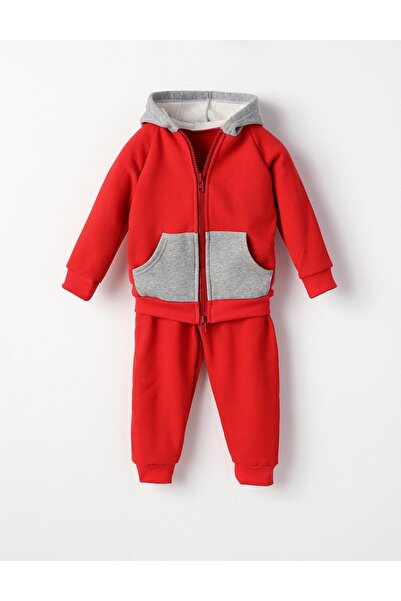 MiniKids Trening bumbac vatuit-Romania rosu-gri 80 (9-12 luni)