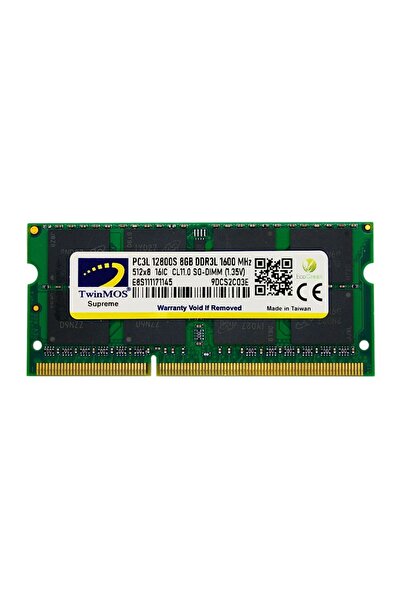 TwinMOS ذاكرة وصول عشوائي DDR3 SO-DIMM سعة 8 جيجابايت بتردد 1600 ميجاهرتز وجه...