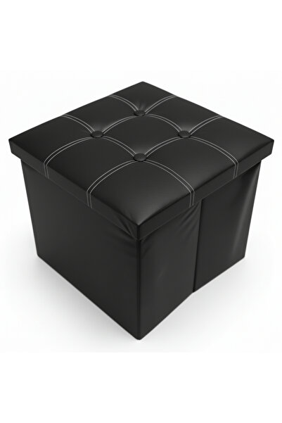 MASTPAD Folding stool with storage space, ottoman type, made of eco- Leather ...