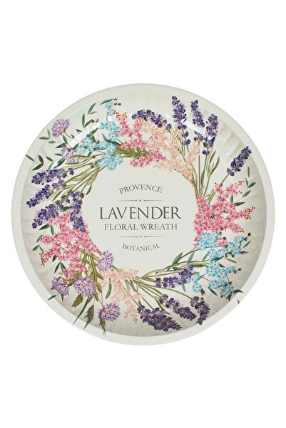 OEM Decorative Metal Plate Ecru with Printed Ø26cm