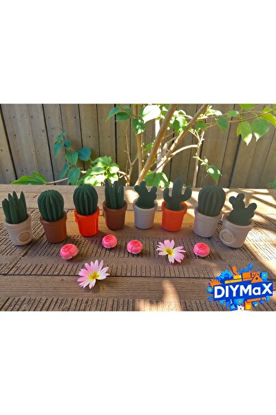DIYMaX 5’li Kaktüs Magnet Seti – Sevimli Mini Saksılı Kaktüs Buzdolabı Süsü