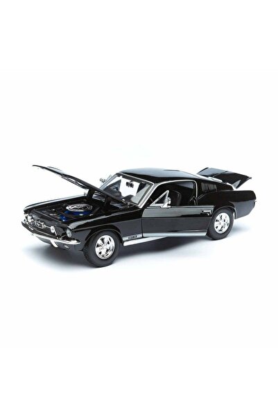 mavi su dünyası 1967 Ford Mustang GTA Fastback 1:18 Ölçekli Klasik Araba Siya...